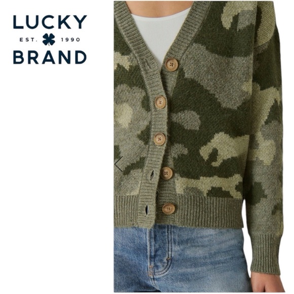Lucky Brand Wool Camo Cardigan - Picture 5 of 6